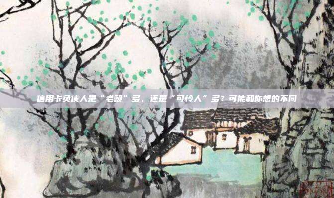 信用卡負(fù)債人是“老賴”多，還是“可憐人”多？可能和你想的不同