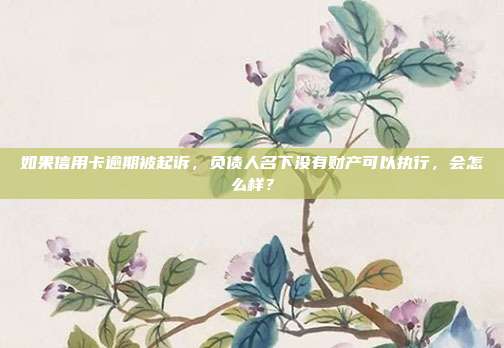 如果信用卡逾期被起訴，負債人名下沒有財產可以執行，會怎么樣？