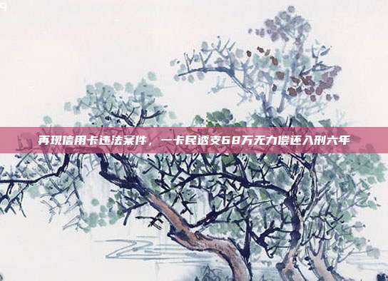 再現(xiàn)信用卡違法案件，一卡民透支68萬無力償還入刑六年
