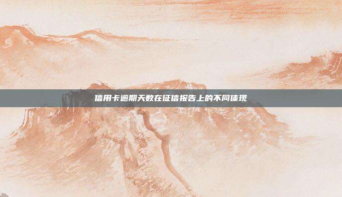 信用卡逾期天數在征信報告上的不同體現