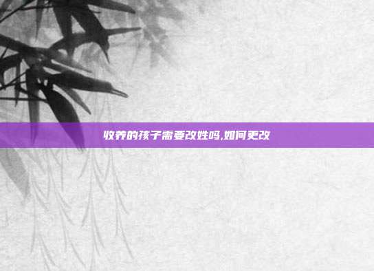 收養的孩子需要改姓嗎,如何更改