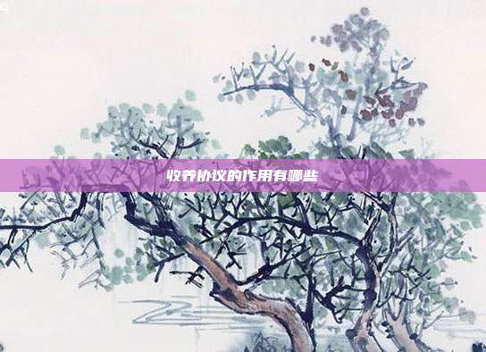 收養(yǎng)協(xié)議的作用有哪些