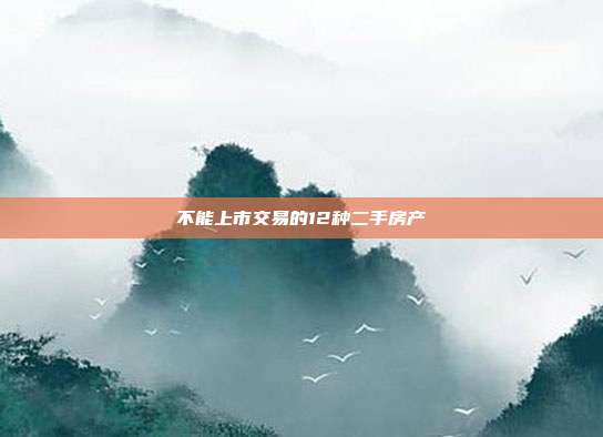 不能上市交易的12種二手房產