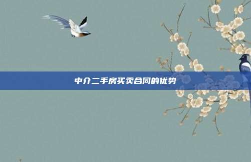 中介二手房買賣合同的優勢