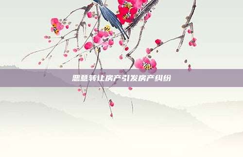 惡意轉讓房產引發房產糾紛