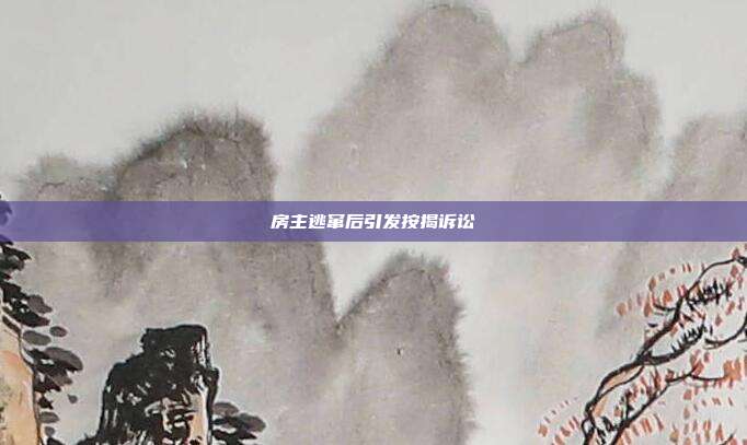 房主逃竄后引發按揭訴訟