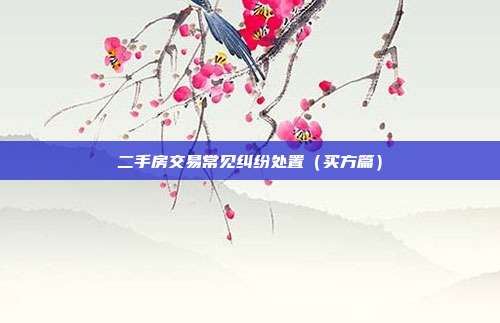 二手房交易常見糾紛處置(買方篇)