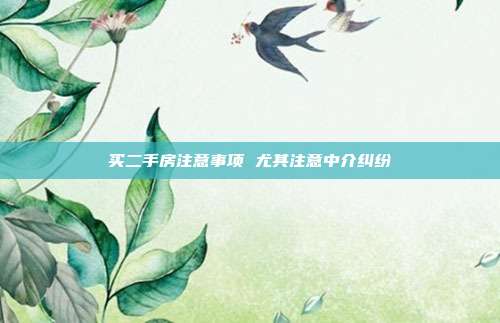 買二手房注意事項 尤其注意中介糾紛