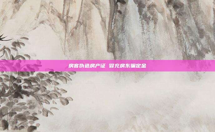 房客偽造房產證 冒充房東騙定金
