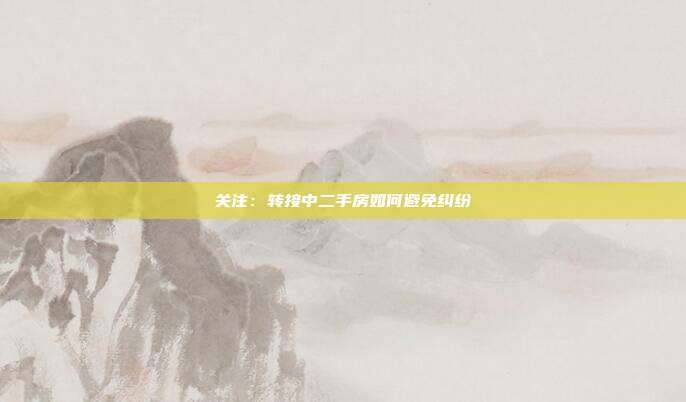 關(guān)注:轉(zhuǎn)接中二手房如何避免糾紛