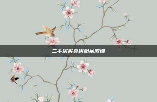 二手房買賣糾紛案激增