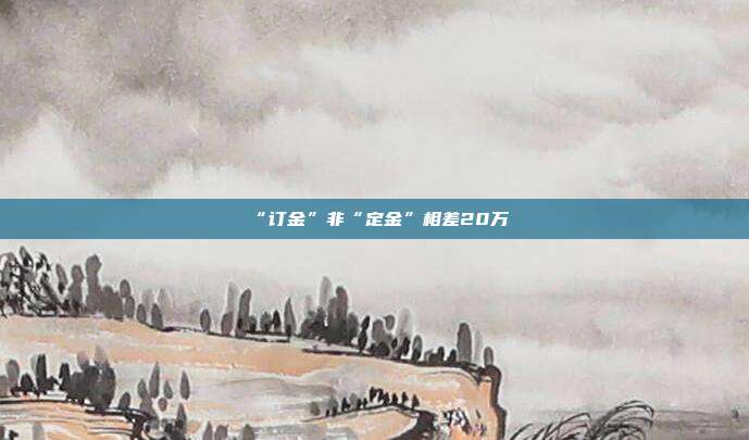 “訂金”非“定金”相差20萬