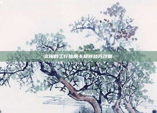 實(shí)用的工行信用卡提額技巧攻略