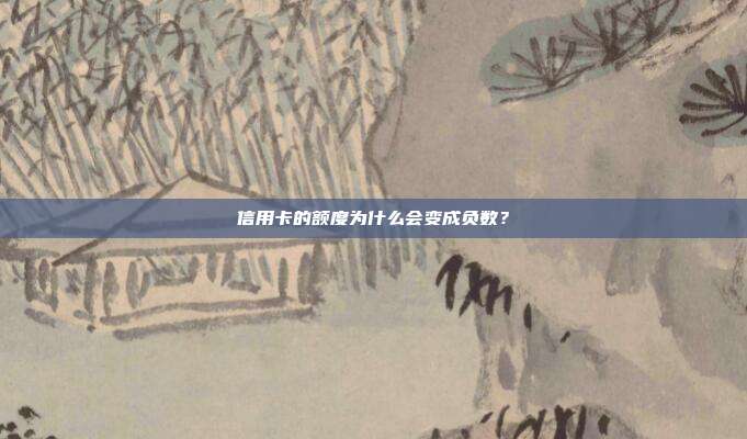 信用卡的額度為什么會變成負數?