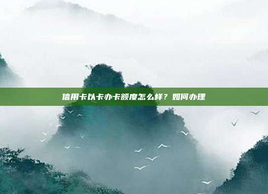 信用卡以卡辦卡額度怎么樣?如何辦理