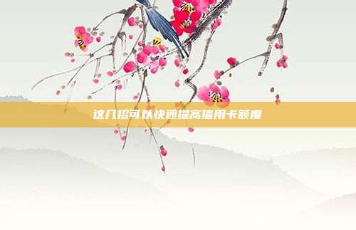 這幾招可以快速提高信用卡額度