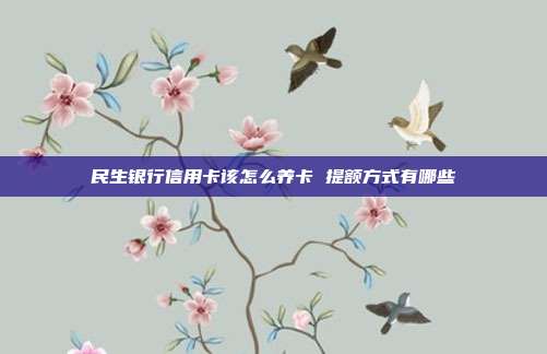 民生銀行信用卡該怎么養卡 提額方式有哪些