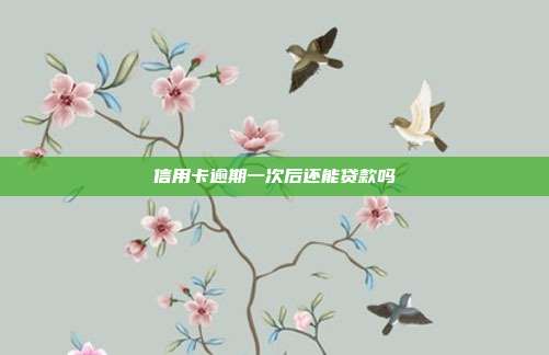 信用卡逾期一次后還能貸款嗎