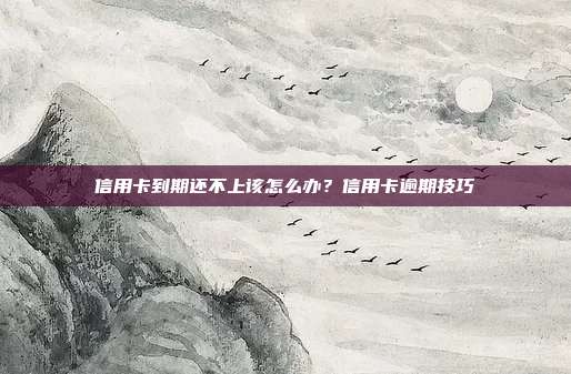 信用卡到期還不上該怎么辦?信用卡逾期技巧