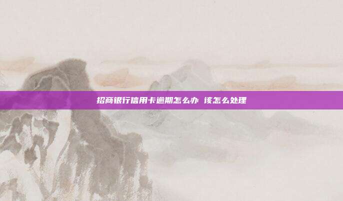招商銀行信用卡逾期怎么辦 該怎么處理
