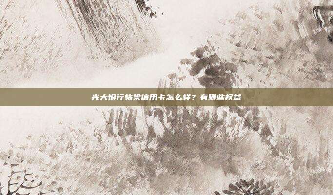 光大銀行棟梁信用卡怎么樣?有哪些權益