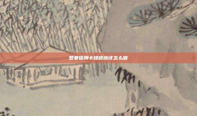 想要信用卡提額應該怎么做