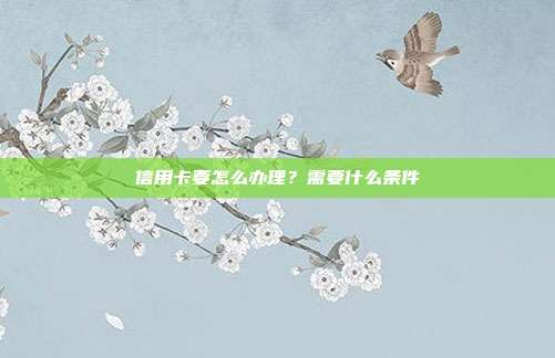 信用卡要怎么辦理?需要什么條件