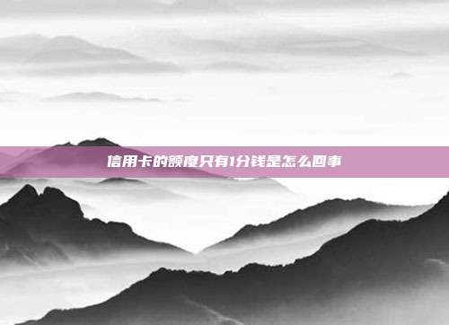 信用卡的額度只有1分錢是怎么回事