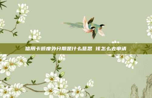信用卡額度外分期是什么意思 該怎么去申請