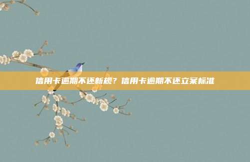 信用卡逾期不還新規(guī)？信用卡逾期不還立案標(biāo)準(zhǔn)