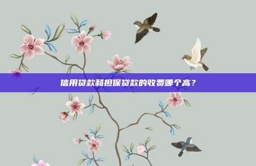 信用貸款和擔保貸款的收費哪個高？