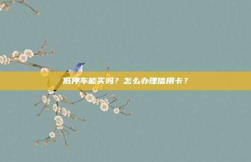 抵押車能買嗎？怎么辦理信用卡？