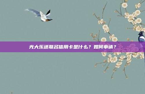 光大樂迷聯名信用卡是什么?如何申請?