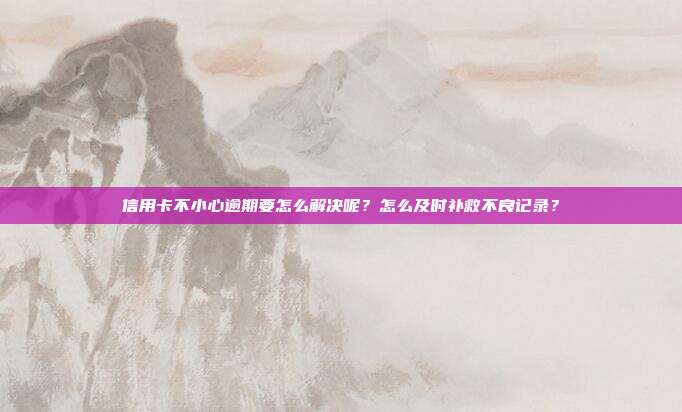 信用卡不小心逾期要怎么解決呢?怎么及時(shí)補(bǔ)救不良記錄?