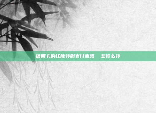 信用卡的錢能轉到支付寶嗎  怎該么轉
