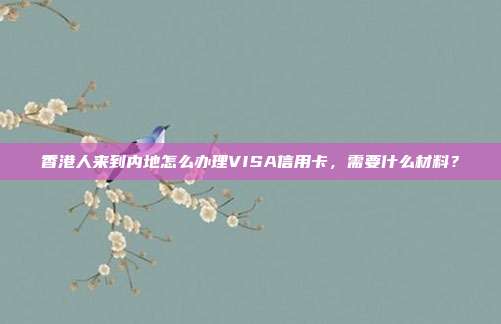 香港人來到內(nèi)地怎么辦理VISA信用卡,需要什么材料?