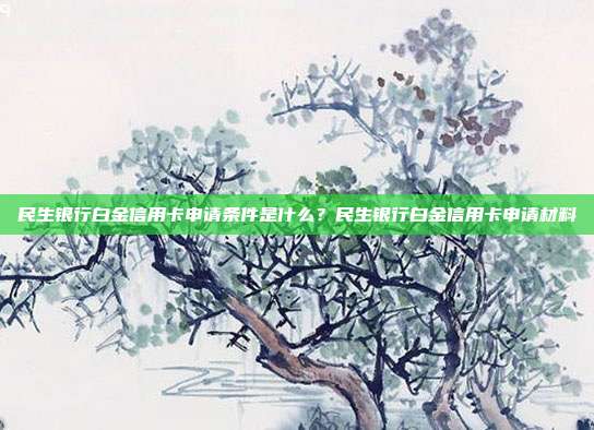 民生銀行白金信用卡申請條件是什么?民生銀行白金信用卡申請材料