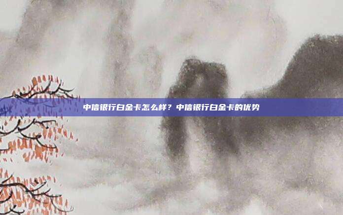 中信銀行白金卡怎么樣?中信銀行白金卡的優(yōu)勢