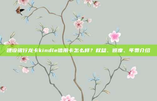 建設銀行龍卡kindle信用卡怎么樣?權益、額度、年費介紹
