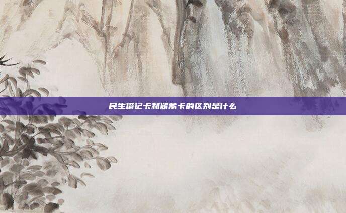 民生借記卡和儲蓄卡的區別是什么