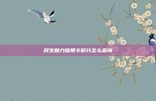 民生魅力信用卡積分怎么查詢