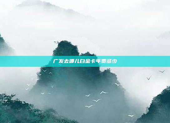 廣發去哪兒白金卡年費多少