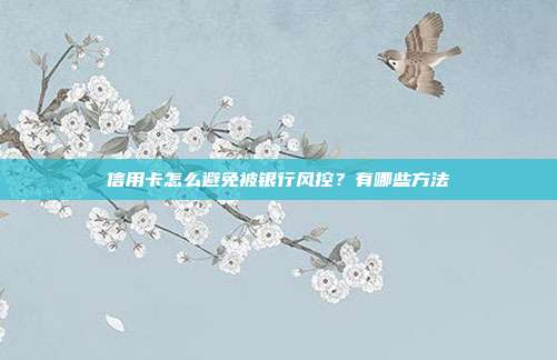 信用卡怎么避免被銀行風控？有哪些方法