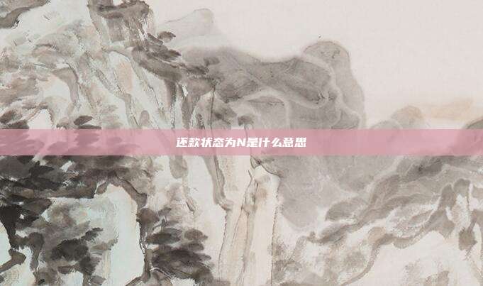 還款狀態為N是什么意思