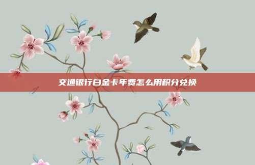 交通銀行白金卡年費(fèi)怎么用積分兌換