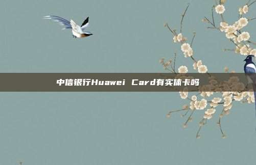 中信銀行Huawei Card有實體卡嗎