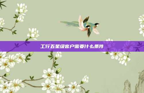 工行五星級客戶需要什么條件