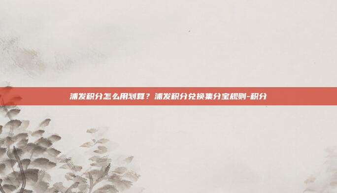 浦發(fā)積分怎么用劃算？浦發(fā)積分兌換集分寶規(guī)則-積分