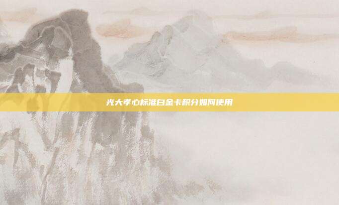 光大孝心標準白金卡積分如何使用