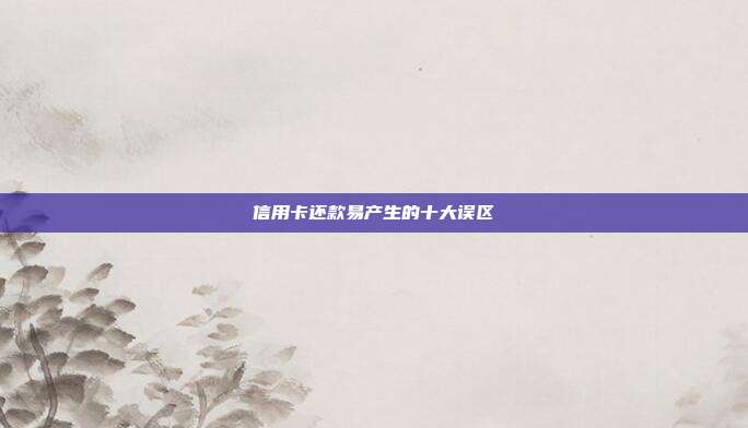 信用卡還款易產生的十大誤區